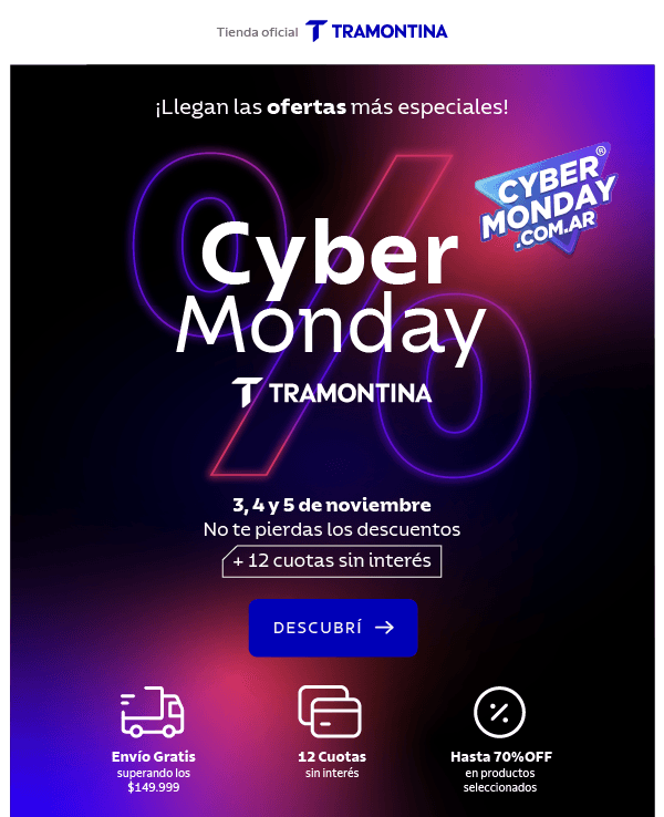 CYBER MONDAY ¡3,4 y 5 de Noviembre!